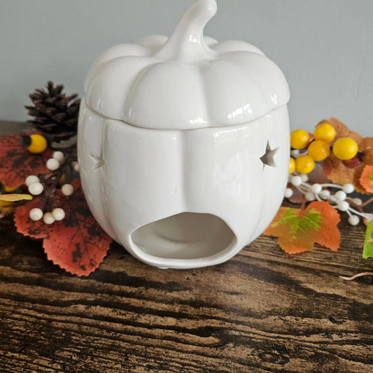 Large Pumpkin Wax Melt Burner - White The Antler Candle Company