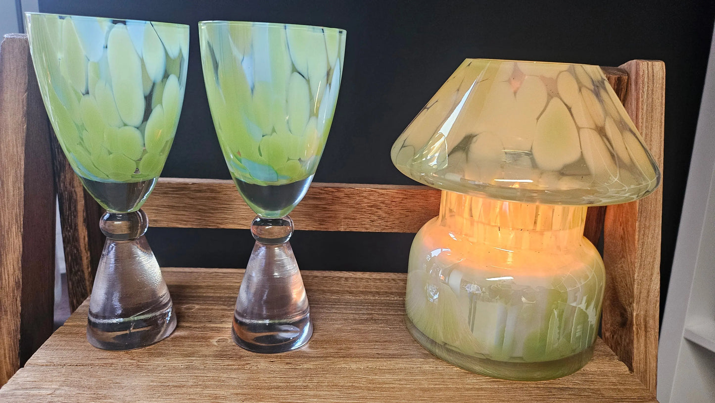Lime Green Garden Lamp Candle & Champagne Flutes Gift Set The Antler Candle Company