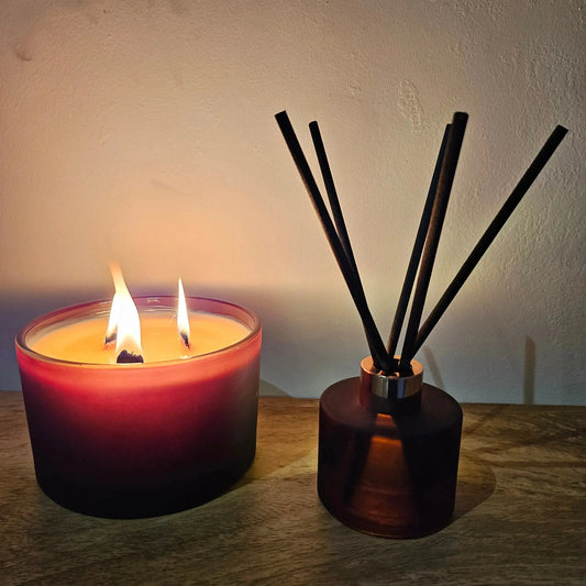 Frosted Amber 3 woodwick candle The Antler Candle Company