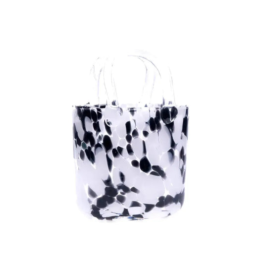 Dalmatian Print Handbag Glass Vase The Antler Candle Company