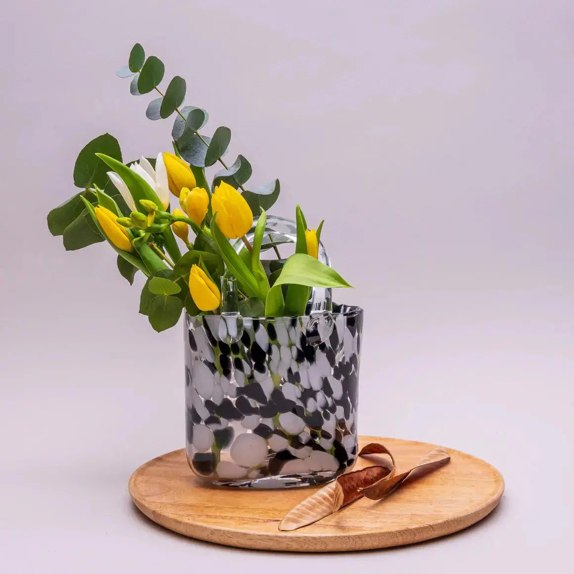 Dalmatian Print Handbag Glass Vase The Antler Candle Company