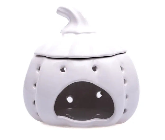 Small White Pumpkin wax melt burner The Antler Candle Company
