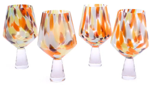 Citrus Orange Wine glass set of 4 The Antler Candle Company