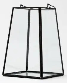 Glass Lantern candle holder Black The Antler Candle Company