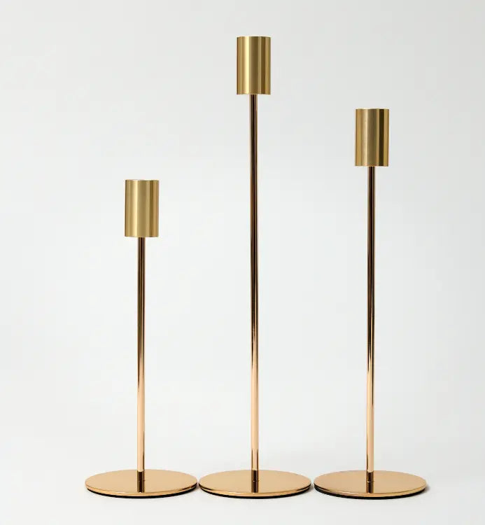 Gold Candle Holders - 3 candlesticks included The Antler Candle Company