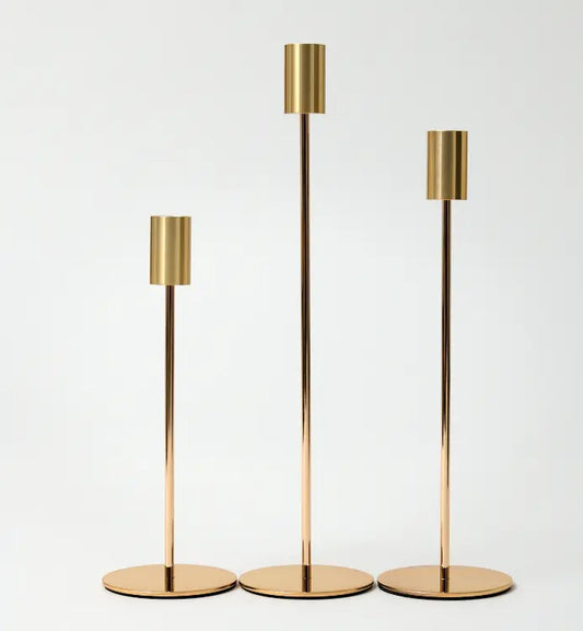 Gold Candle Holders - 3 candlesticks included The Antler Candle Company