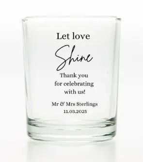 Shot Glass Candle Wedding Favour The Antler Candle Company