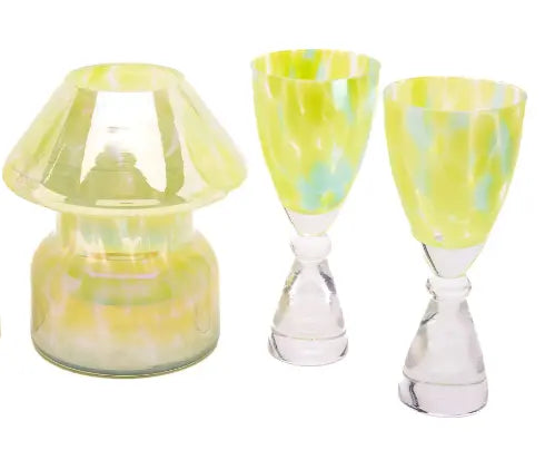 Lime Green Garden Lamp Candle & Champagne Flutes Gift Set The Antler Candle Company