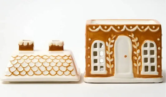 Gingerbread House wax melt Burner The Antler Candle Company