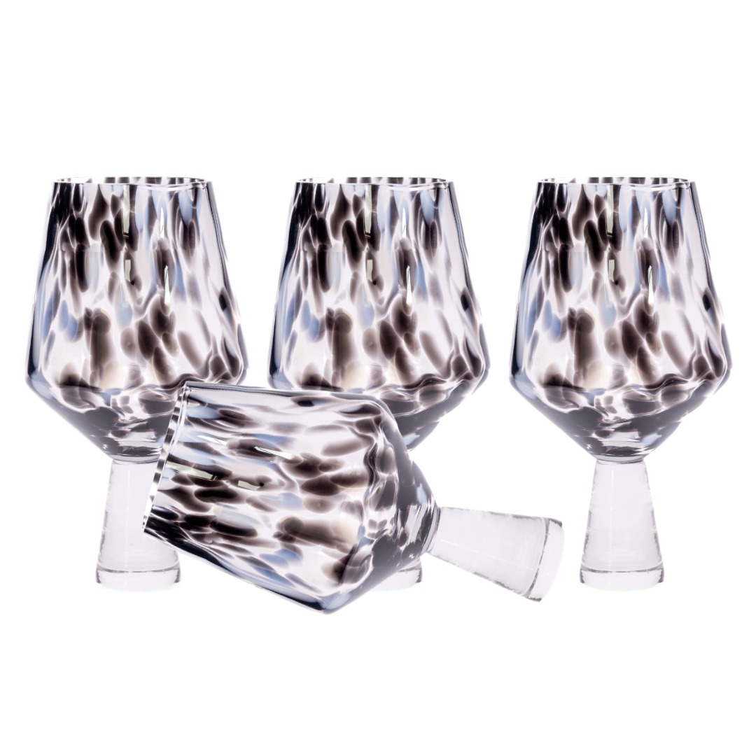 Dalmatian Print wine Glass set of 4