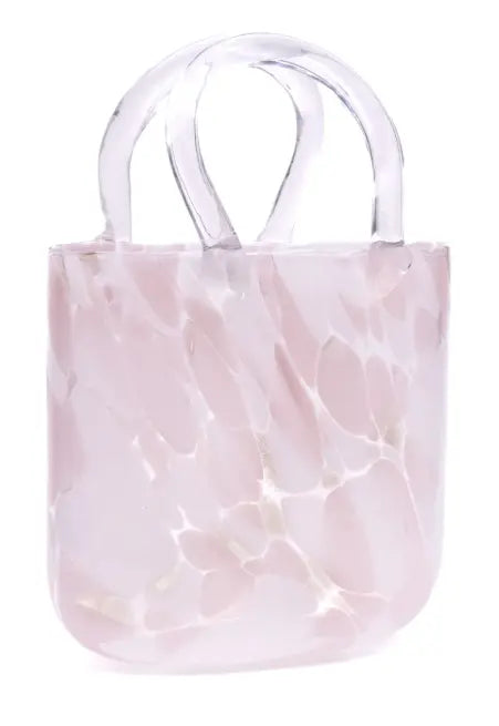 Large Handbag Vase : White and Blush Pink The Antler Candle Company