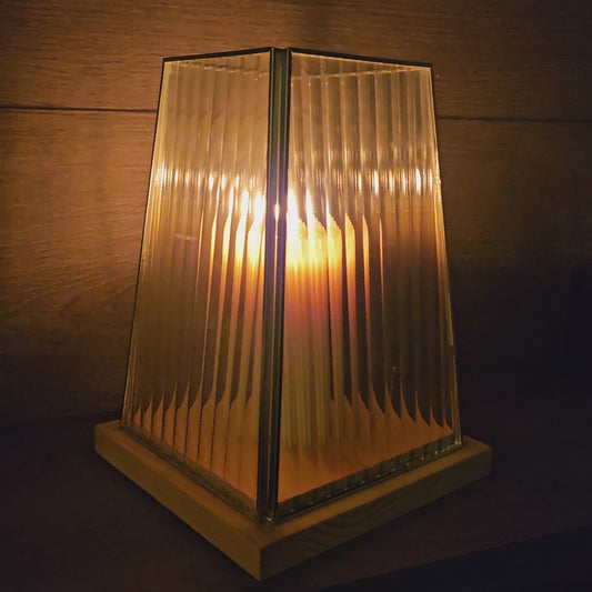 Glass Lantern candle holder Silver