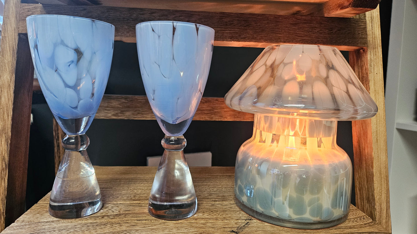 Blue Ocean Lamp Candle & Champagne Flutes Garden Gift Set