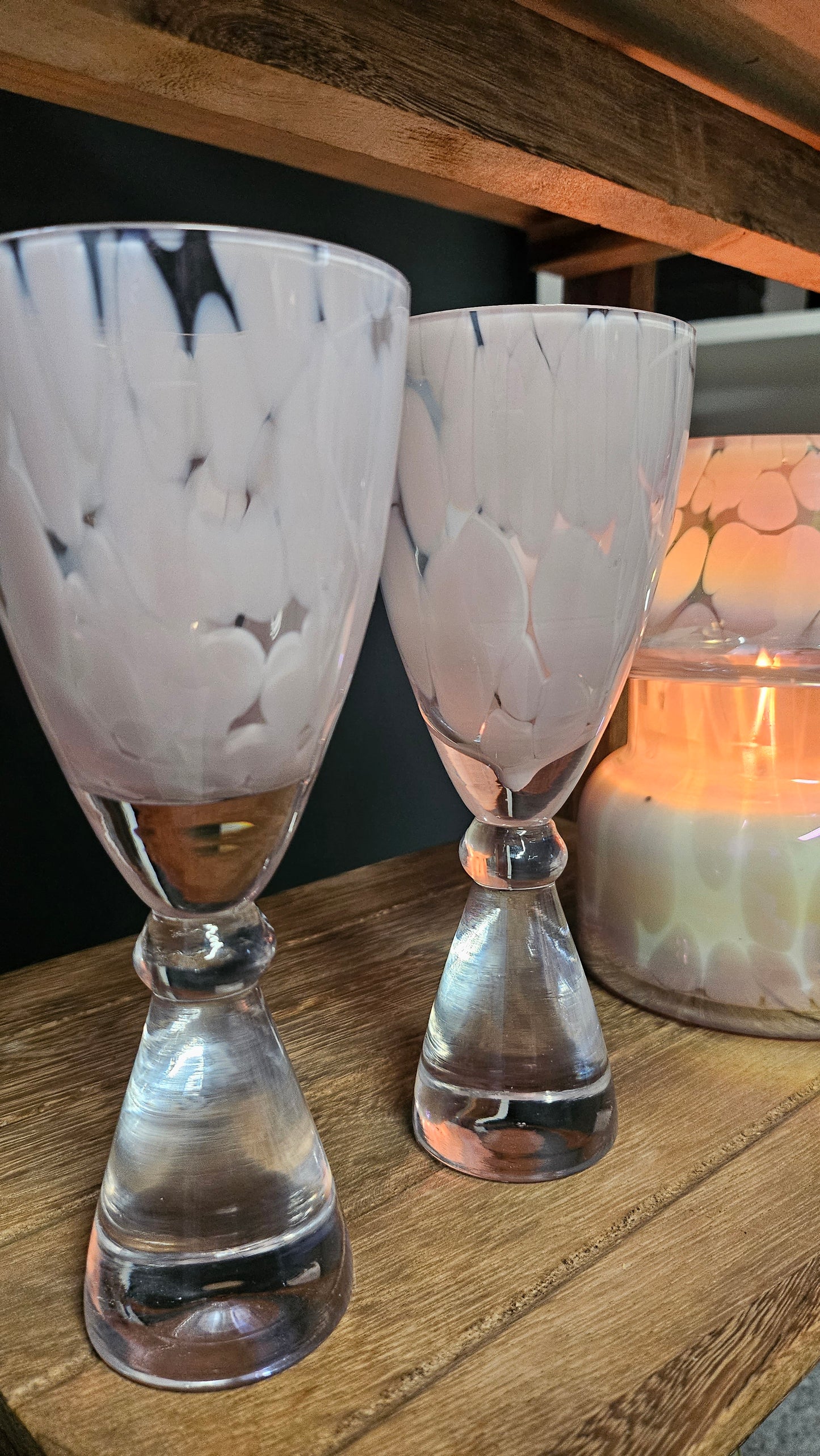 Blush pink Lamp Candle & Champagne Flutes Garden Gift Set