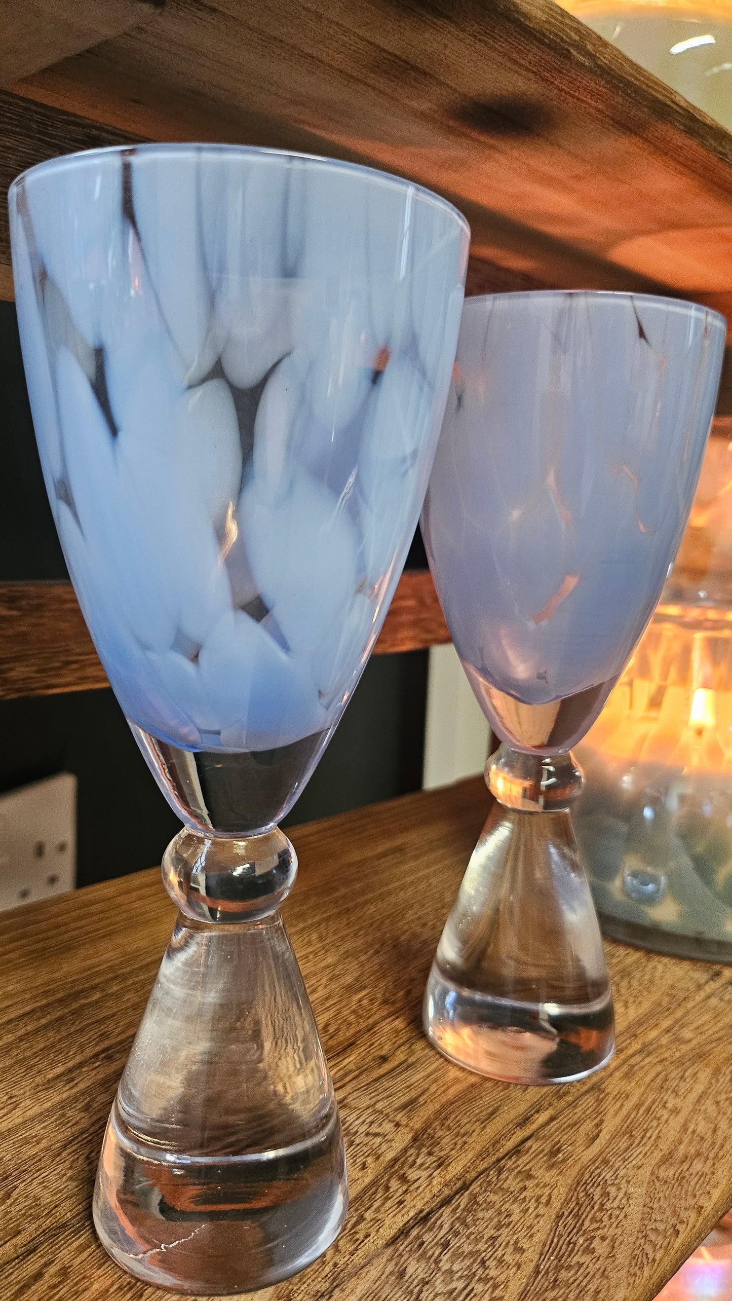 Blue Ocean Lamp Candle & Champagne Flutes Garden Gift Set