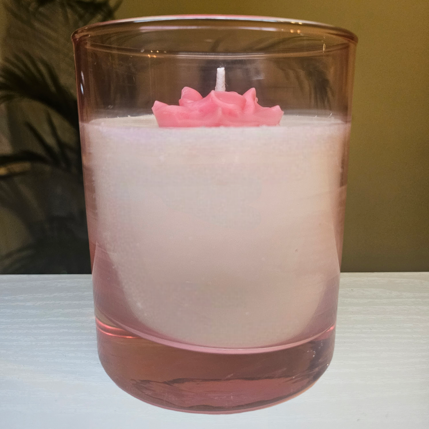 Pink Flower Candle