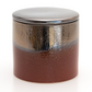 Ceramic Bronze & Burgundy wood wick candle