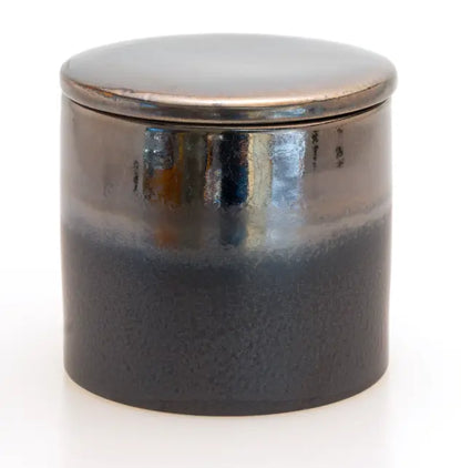 Ceramic Bronze & Black woodwick candle The Antler Candle Company
