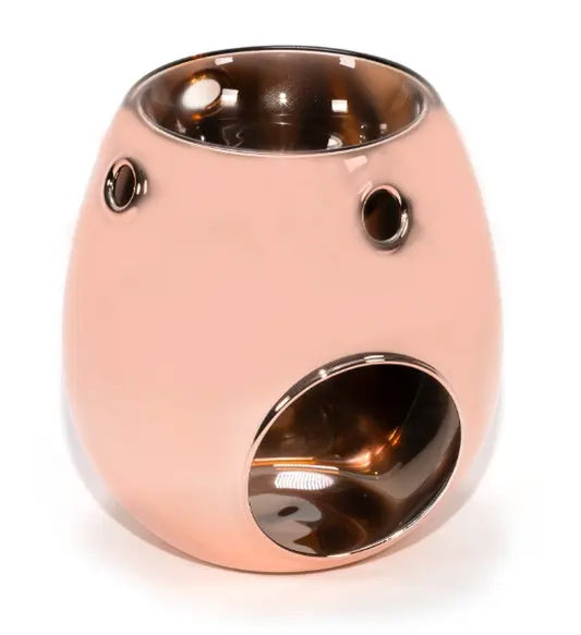 Rose Gold Glass wax melt burner The Antler Candle Company