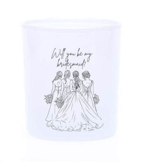 "Will you be my bridesmaid?" Proposal candle