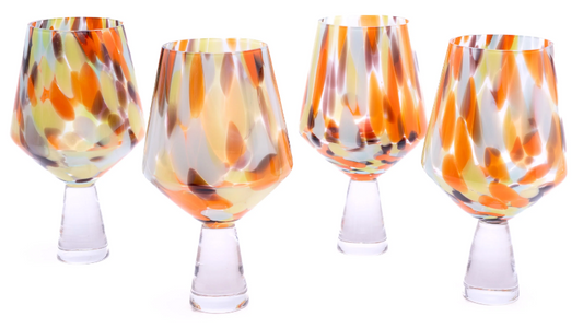 Citrus Orange Wine glass set of 4