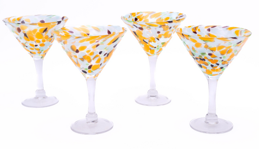 Citrus Orange Martini glass Set of 4