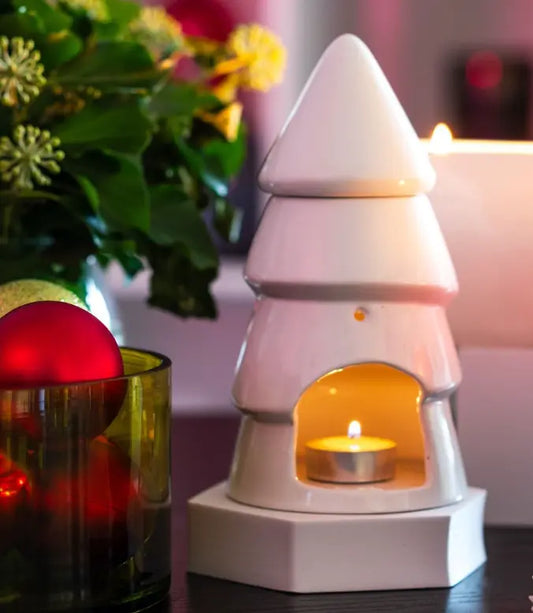 White Christmas Tree Wax Melt Burner The Antler Candle Company