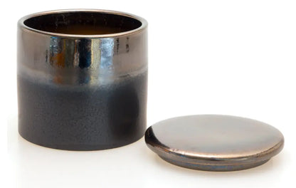 Ceramic Bronze & Black woodwick candle The Antler Candle Company