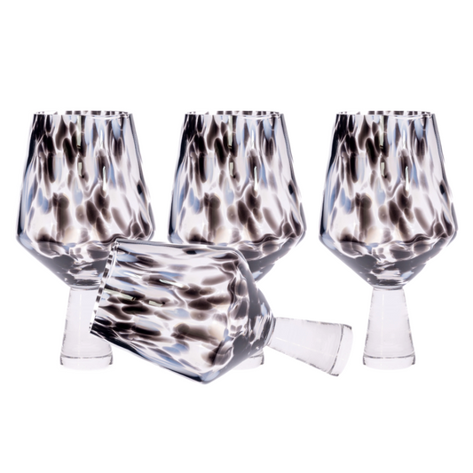 Dalmatian Print wine Glass set of 4