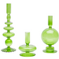 Set of 3 Green Candle holders - Candles included