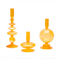 Set of 3 Orange Candle holders - Candles included